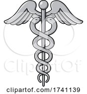 Poster, Art Print Of Caduceus With Two Snakes The Rod And Wings