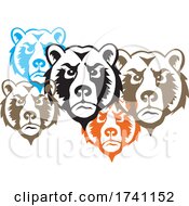 Poster, Art Print Of Bear Mascot Heads