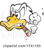 Poster, Art Print Of Cartoon Duck Smoking A Cigar