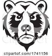 Poster, Art Print Of Black And White Bear Mascot Head