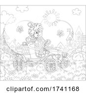 Poster, Art Print Of Clown Driving An Antique Car