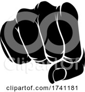 Poster, Art Print Of Hand Fist Punching Front Knuckle On