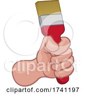 Poster, Art Print Of Painter Decorator Hand Fist Holding Paintbrush