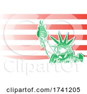 Poster, Art Print Of Statue Of Liberty With Marijuana Or Hemp Leaves Over Stripes