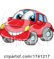 Poster, Art Print Of Red Car Mascot Cartoon