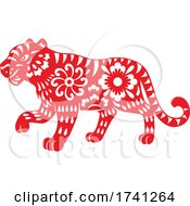 Poster, Art Print Of Red Chinese Tiger