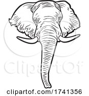 Poster, Art Print Of Elephant Mascot In Black And White