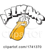 Pelican Mascot Head Under Text