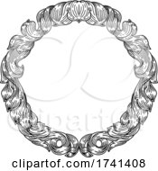 Poster, Art Print Of Frame Leaf Filigree Crest Floral Pattern Motif