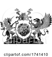 Coat Of Arms Crest Griffin Unicorn Lion Shield