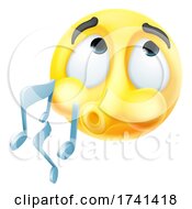 Poster, Art Print Of Whistling Tune Emoticon Cartoon Face