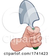 Gardener Farmer Hand Fist Holding Spade Cartoon