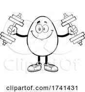 Poster, Art Print Of Black And White Egg Character Working Out