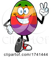 Poster, Art Print Of Easter Egg Character Gesturing Peace