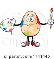 Egg Character In Messy Paint Splatters