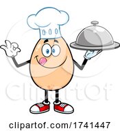 Egg Chef Character Holding A Platter