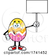 Easter Egg Character Holding A Sign