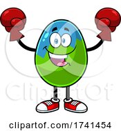 Easter Egg Character Wearing Boxing Gloves