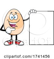 Egg Character With A Sign