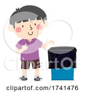 Kid Boy Class Litter Monitor Illustration