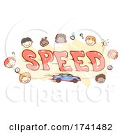 Poster, Art Print Of Stickman Kids Speed Illustration
