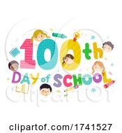 Poster, Art Print Of 100th Day Of School Stickman Kids