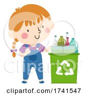 Poster, Art Print Of Kid Girl Class Recycler Illustration
