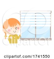 Poster, Art Print Of Kid Girl Class Window Monitor Illustration