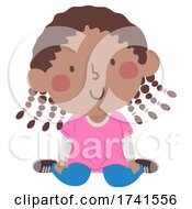 Poster, Art Print Of Kid Girl Position W Sitting Illustration