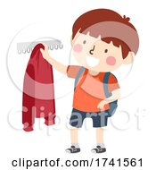 Kid Boy Jacket After School Routine Illustration