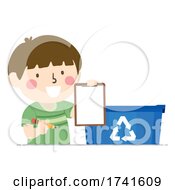 Poster, Art Print Of Kid Boy Recycle Bin List Illustration
