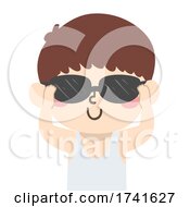 Poster, Art Print Of Kid Boy Wear Sunglasses Summer Illustration