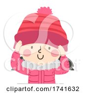 Kid Girl Wear Beanie Bonnet Illustration