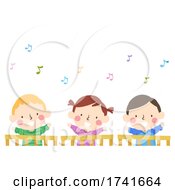 Poster, Art Print Of Kids Baby Sing Song Wave Crib Illustration