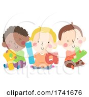 Poster, Art Print Of Kids Toddlers Play Word Illustration