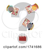 Poster, Art Print Of Kids Cafeteria Lunch Question Mark Illustration