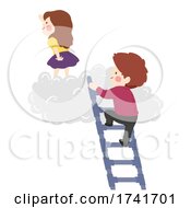 Poster, Art Print Of Kids Maze Cloud Ladder Pipes Illustration