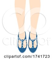 Girl Tbar Shoes Illustration