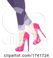 Poster, Art Print Of Girl Stilettos Shoes Illustration