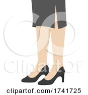 Poster, Art Print Of Girl Pumps Court Shoes Illustration