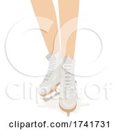 Poster, Art Print Of Girl Figure Skating Shoes Illustration