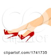 Poster, Art Print Of Girl Shoes Peep Toe Illustration