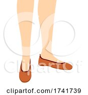Girl Ballet Flat Shoes Illustration