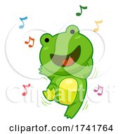 Frog Dance Music Notes Illustration