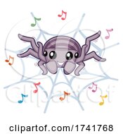 Spider Dance Music Notes Illustration