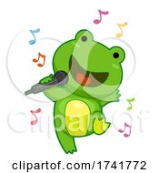 Poster, Art Print Of Frog Singing Microphone