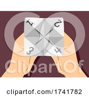 Poster, Art Print Of Hands Fortune Paper Numbers Illustration