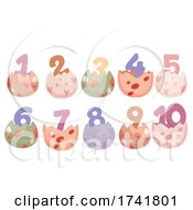 Poster, Art Print Of Dinosaur Egg Hatch Numbers Illustration
