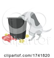 Poster, Art Print Of Pet Dog Garbage Bin Illustration