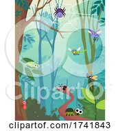 Poster, Art Print Of Bugs Leaves Forest Illustration